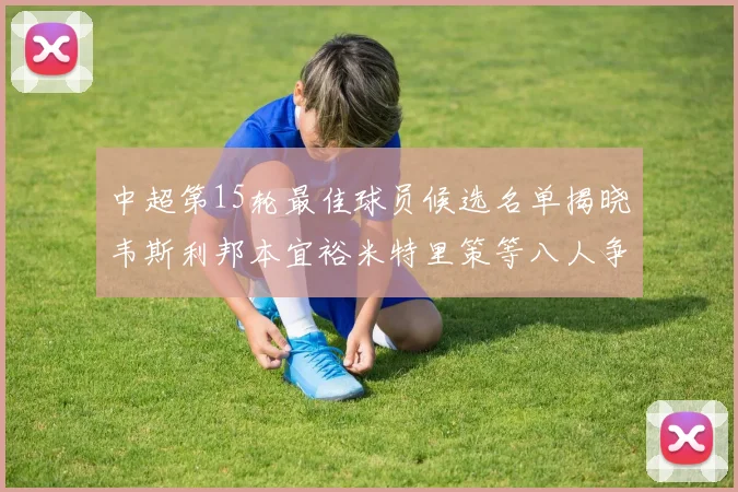 中超第15轮最佳球员候选名单揭晓韦斯利邦本宜裕米特里策等八人争夺荣誉